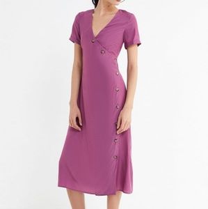 NWT UO Modal Button-Front Wrap Midi Dress